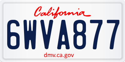 CA license plate 6WVA877