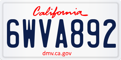 CA license plate 6WVA892