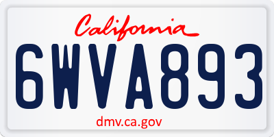 CA license plate 6WVA893