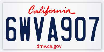 CA license plate 6WVA907