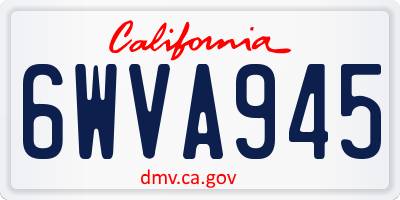 CA license plate 6WVA945