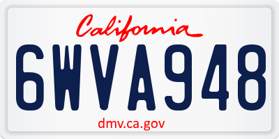 CA license plate 6WVA948
