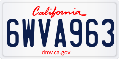 CA license plate 6WVA963