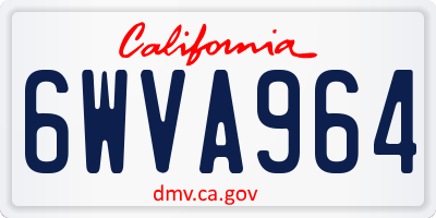 CA license plate 6WVA964