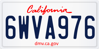 CA license plate 6WVA976