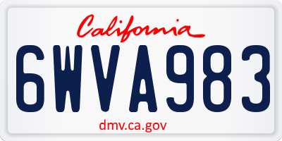CA license plate 6WVA983
