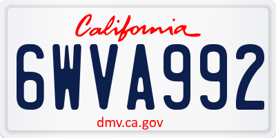 CA license plate 6WVA992