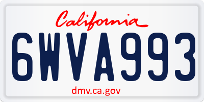 CA license plate 6WVA993