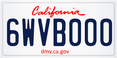 CA license plate 6WVB000