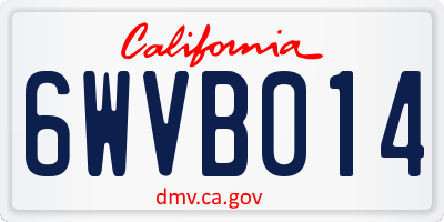 CA license plate 6WVB014