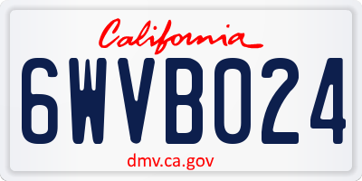 CA license plate 6WVB024