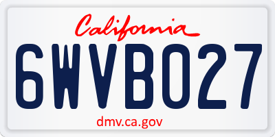 CA license plate 6WVB027