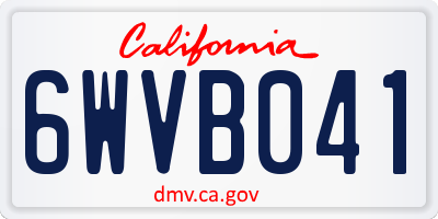 CA license plate 6WVB041