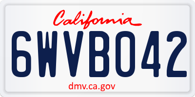 CA license plate 6WVB042