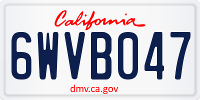 CA license plate 6WVB047