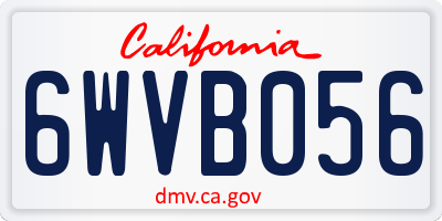 CA license plate 6WVB056