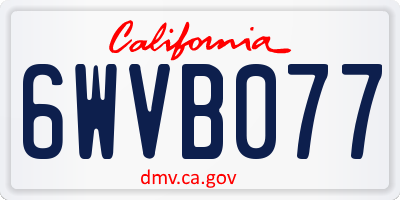 CA license plate 6WVB077