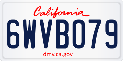 CA license plate 6WVB079