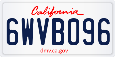CA license plate 6WVB096