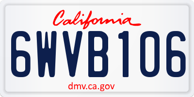 CA license plate 6WVB106