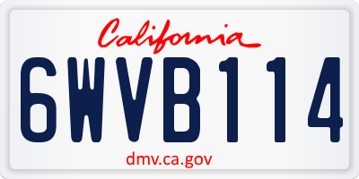 CA license plate 6WVB114
