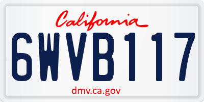 CA license plate 6WVB117