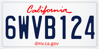 CA license plate 6WVB124