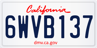 CA license plate 6WVB137