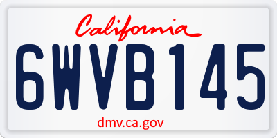 CA license plate 6WVB145
