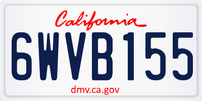 CA license plate 6WVB155