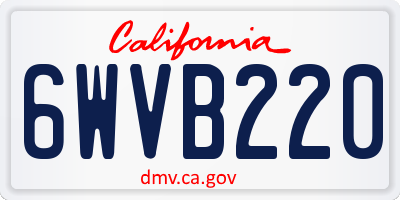 CA license plate 6WVB220