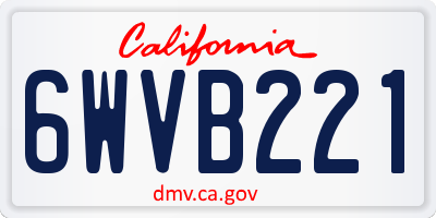CA license plate 6WVB221