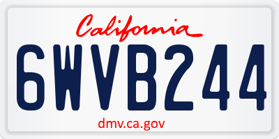 CA license plate 6WVB244