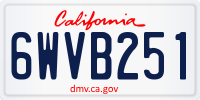 CA license plate 6WVB251