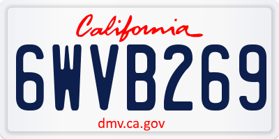 CA license plate 6WVB269