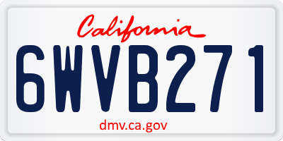CA license plate 6WVB271