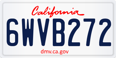 CA license plate 6WVB272
