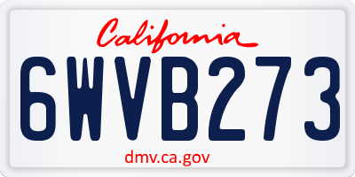 CA license plate 6WVB273