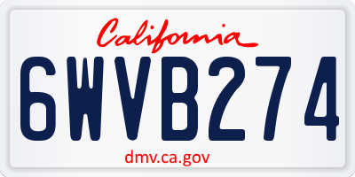 CA license plate 6WVB274