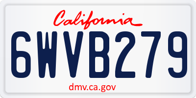CA license plate 6WVB279