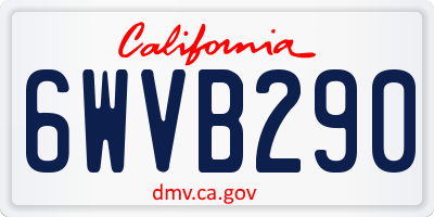 CA license plate 6WVB290