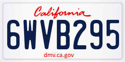 CA license plate 6WVB295