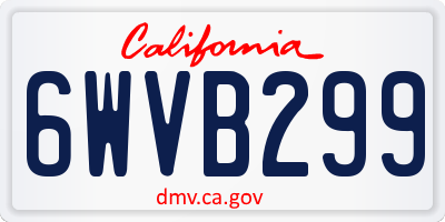 CA license plate 6WVB299