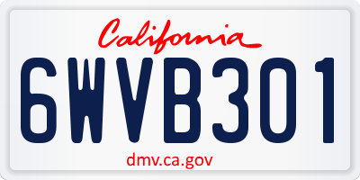 CA license plate 6WVB301