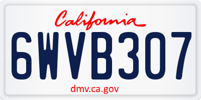 CA license plate 6WVB307