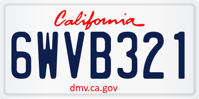 CA license plate 6WVB321