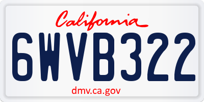 CA license plate 6WVB322