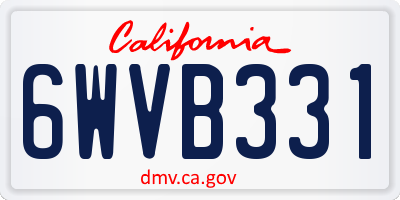 CA license plate 6WVB331