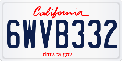 CA license plate 6WVB332