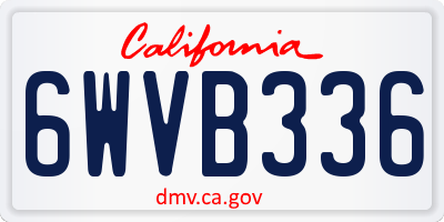 CA license plate 6WVB336